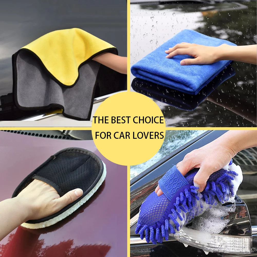 Car Wash Kit – Interior Detailing Set with Brush & Microfiber Towels