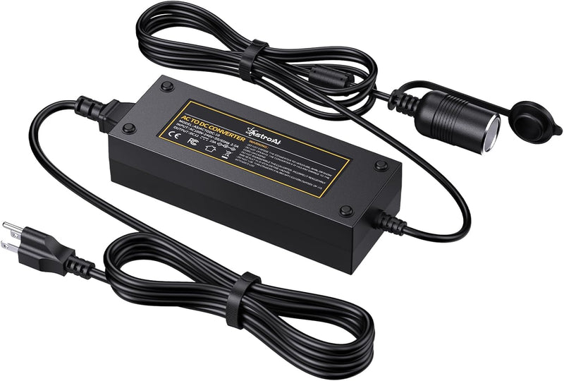 AC to DC Converter – 120W Power Adapter for 12V Car Devices (10A, 7.78FT)