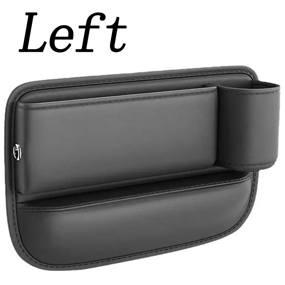 Luxury PU Leather Car Seat Gap Organizer – Leak-Proof with Cup Holder