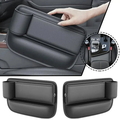 Luxury PU Leather Car Seat Gap Organizer – Leak-Proof with Cup Holder