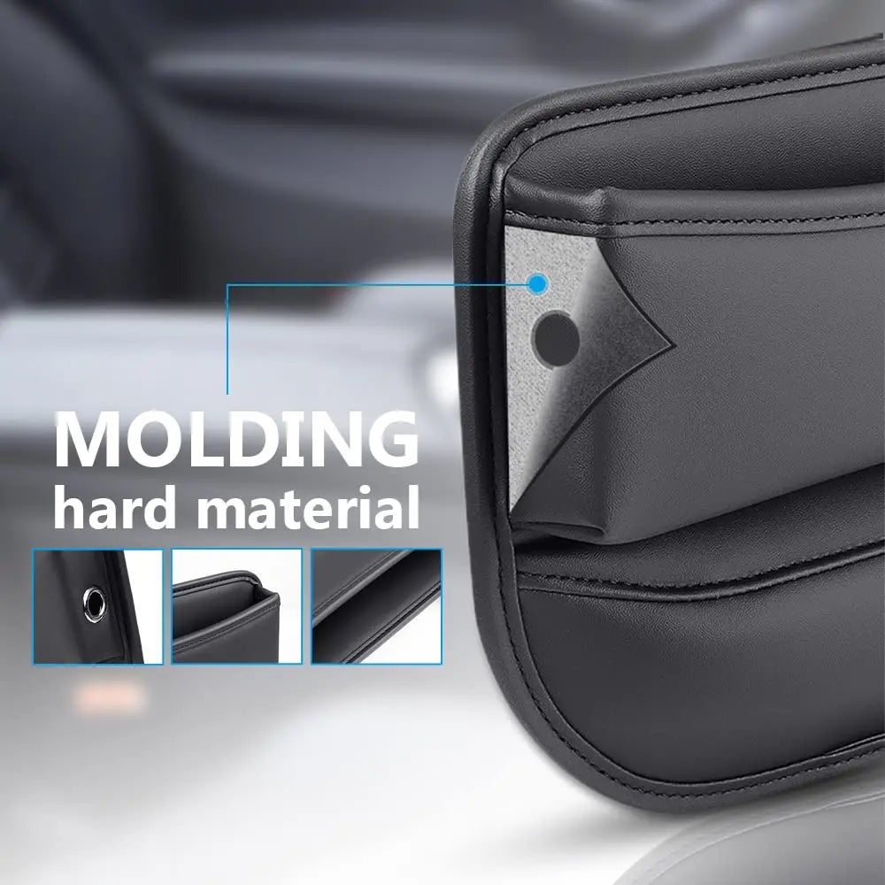 Luxury PU Leather Car Seat Gap Organizer – Leak-Proof with Cup Holder