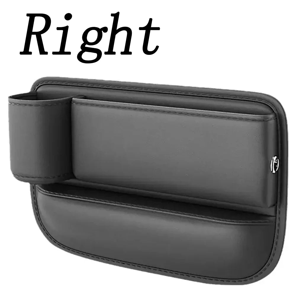 Luxury PU Leather Car Seat Gap Organizer – Leak-Proof with Cup Holder