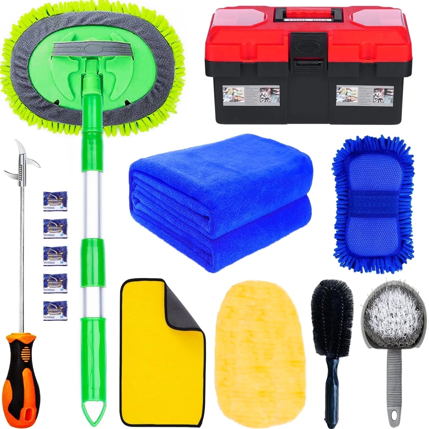 Car Wash Kit – Interior Detailing Set with Brush & Microfiber Towels