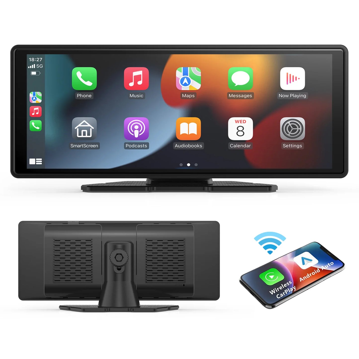 AutoVision Pro: Wireless CarPlay/Android Auto Screen with Optional Rearview or Dual Camera