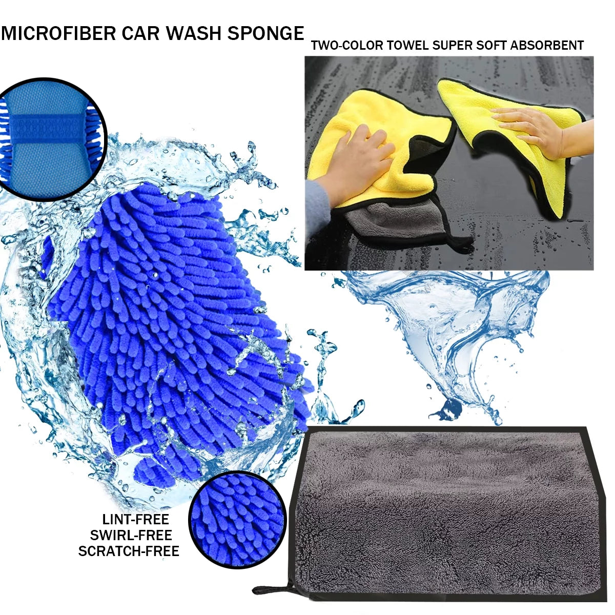 Car Wash Kit – Interior Detailing Set with Brush & Microfiber Towels