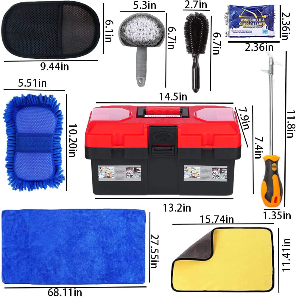 Car Wash Kit – Interior Detailing Set with Brush & Microfiber Towels
