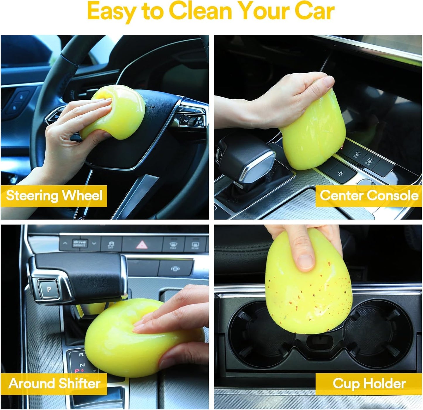 Ultimate Car Cleaning Bundle – Bright Yellow Gel & Power Orange Putty