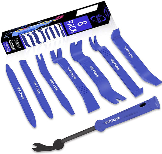 Trim Removal Tool Set – 8PCS Car Panel & Fastener Clip Pliers Kit (Blue)